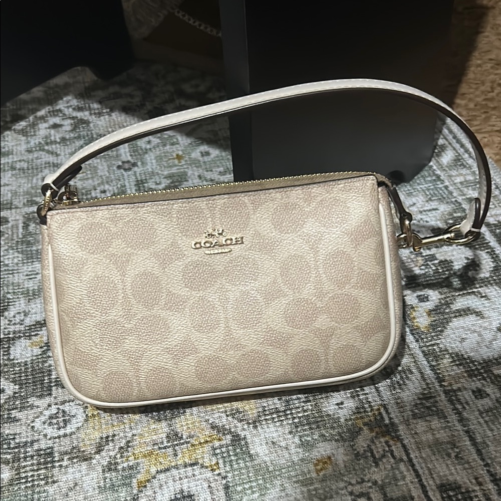 Coach Tan Clutch with Signature Canvas